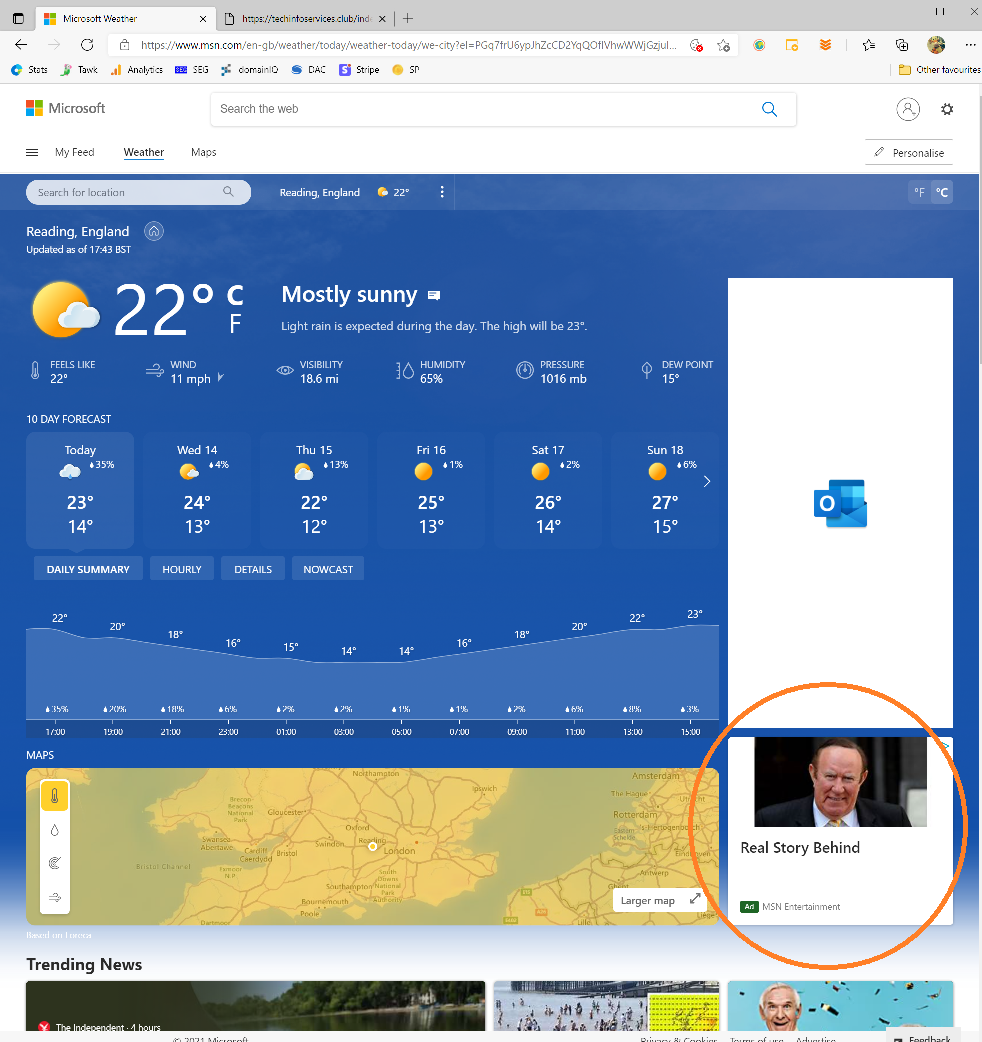 Scam Fake News Ads on Microsoft MSN Weather